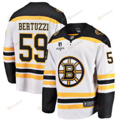 Tyler Bertuzzi 59 Boston Bruins Stanley Cup 2023 Playoffs Patch Away Breakaway Men Jersey - White