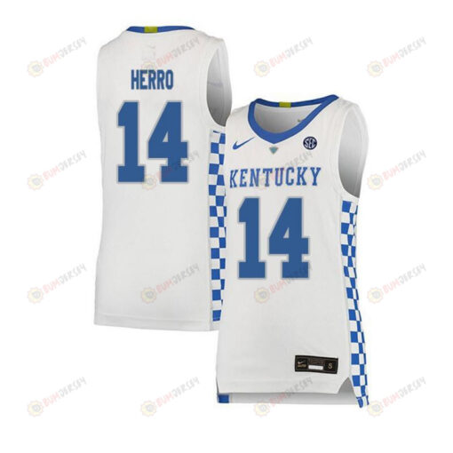 Tyler Herro 14 Kentucky Wildcats Basketball Elite Men Jersey - White
