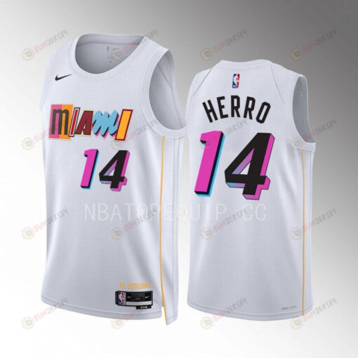 Tyler Herro 14 Miami Heat 2022-23 City Edition White Jersey Mashup Vol.2