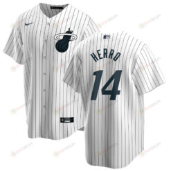 Tyler Herro 14 Miami Heat x NY Yankees Baseball Men Jersey - White