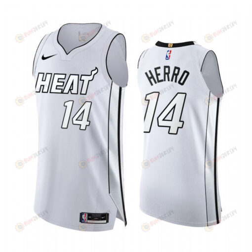 Tyler Herro White Hot 14 Miami Heat 2022 Playoffs Jersey