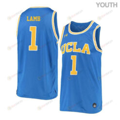 Tyler Lamb 1 UCLA Bruins Retro Elite Basketball Youth Jersey - Blue