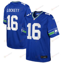 Tyler Lockett 16 Seahawks Throwback Game Youth Jersey - Royal