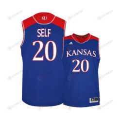 Tyler Self 20 Kansas Jayhawks Basketball Men Jersey - Blue