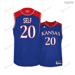 Tyler Self 20 Kansas Jayhawks Basketball Youth Jersey - Blue