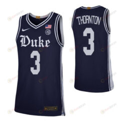Tyler Thornton 3 Duke Blue Devils Elite Basketball Men Jersey - Navy