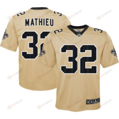Tyrann Mathieu 32 New Orleans Saints Youth Inverted Game Jersey - Gold