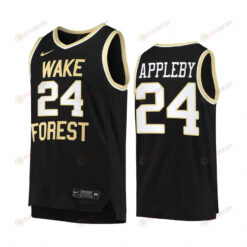 Tyree Appleby 24 Wake Forest Demon Deacons Uniform Jersey College Basketball Black