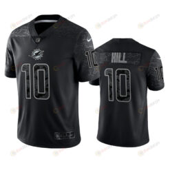 Tyreek Hill 10 Miami Dolphins Black Reflective Limited Jersey - Men