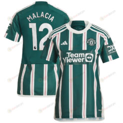 Tyrell Malacia 12 Manchester United 2023/24 Away Women Jersey - Green