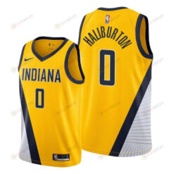 Tyrese Haliburton 0 Indiana Pacers 2022 Statement Edition Gold Jersey - Men Jersey