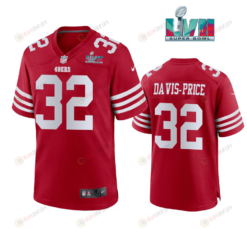 Tyrion Davis Price 32 San Francisco 49Ers Super Bowl LVII Men's Jersey- Scarlet