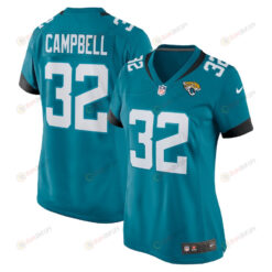 Tyson Campbell 32 Jacksonville Jaguars Women's Game Jersey - Teal
