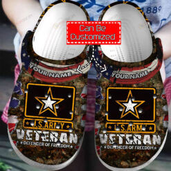 U.S. Army Veteran Defender Of Freedom Crocs Crocband Clog Comfortable Water Shoes - AOP Clog