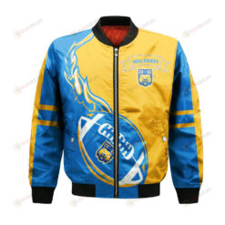 UC Riverside Highlanders Bomber Jacket 3D Printed Flame Ball Pattern