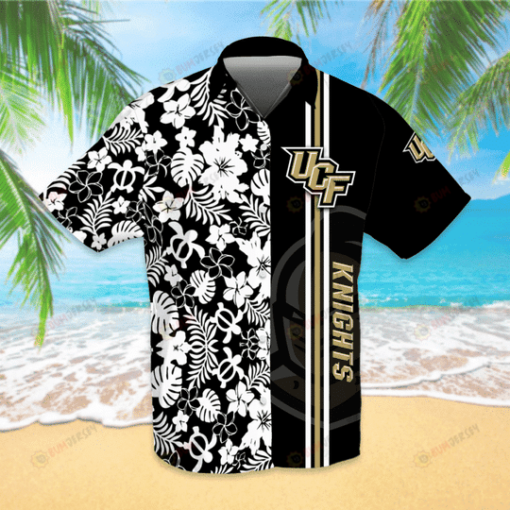 UCF Knights Hawaiian Shirt With Floral And Leaves Pattern