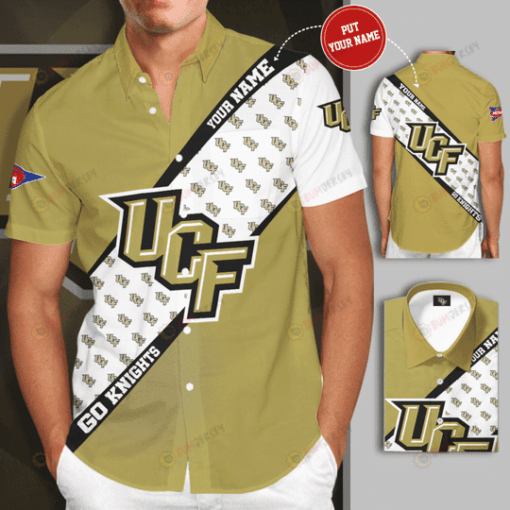 UCF Knights Logo Custom Name Curved Hawaiian Shirt