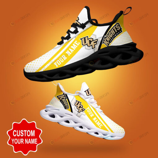 UCF Knights Shadow Logo Polka Dot Pattern Custom Name 3D Max Soul Sneaker Shoes