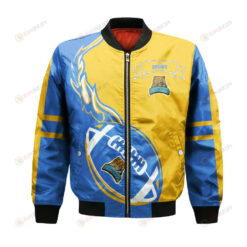 UCLA Bruins Bomber Jacket 3D Printed Flame Ball Pattern