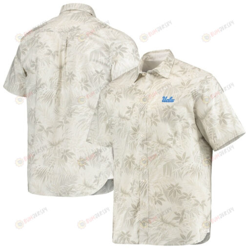 UCLA Bruins Forest Fronds Button-Up Oatmeal 3D Hawaiian Shirt SH1
