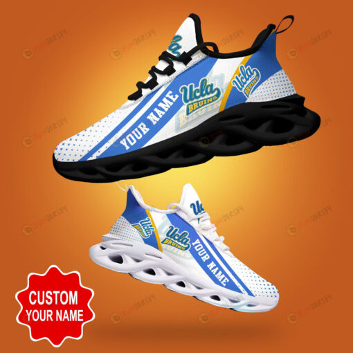 UCLA Bruins Logo Shadow Logo Polka Dot Pattern Custom Name 3D Max Soul Sneaker Shoes