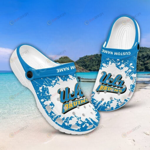 UCLA Bruins Paint Splash Custom Name Crocband Clog Comfortable Water Shoes - AOP Clog