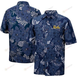 UCLA Bruins The Dude Camp Button-Up Hibiscus Leaf Pattern 3D Hawaiian Shirt SH1