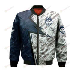 UConn Huskies Bomber Jacket 3D Printed Abstract Pattern Sport