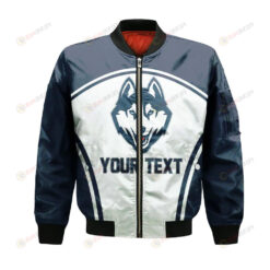 UConn Huskies Bomber Jacket 3D Printed Custom Text And Number Curve Style Sport