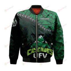 UFV Cascades Bomber Jacket 3D Printed Grunge Polynesian Tattoo