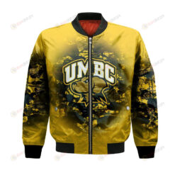 UMBC Retrievers Bomber Jacket 3D Printed Camouflage Vintage