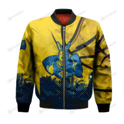 UMKC Kangaroos Bomber Jacket 3D Printed Basketball Net Grunge Pattern