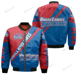 UMass Lowell River Hawks Logo Bomber Jacket 3D Printed Cross Style