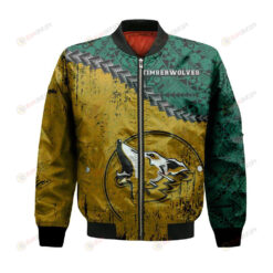 UNBC Timberwolves Bomber Jacket 3D Printed Grunge Polynesian Tattoo