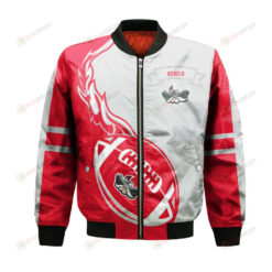 UNLV Rebels Bomber Jacket 3D Printed Flame Ball Pattern