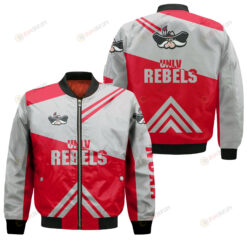 UNLV Rebels Football Bomber Jacket 3D Printed - Stripes Cross Shoulders