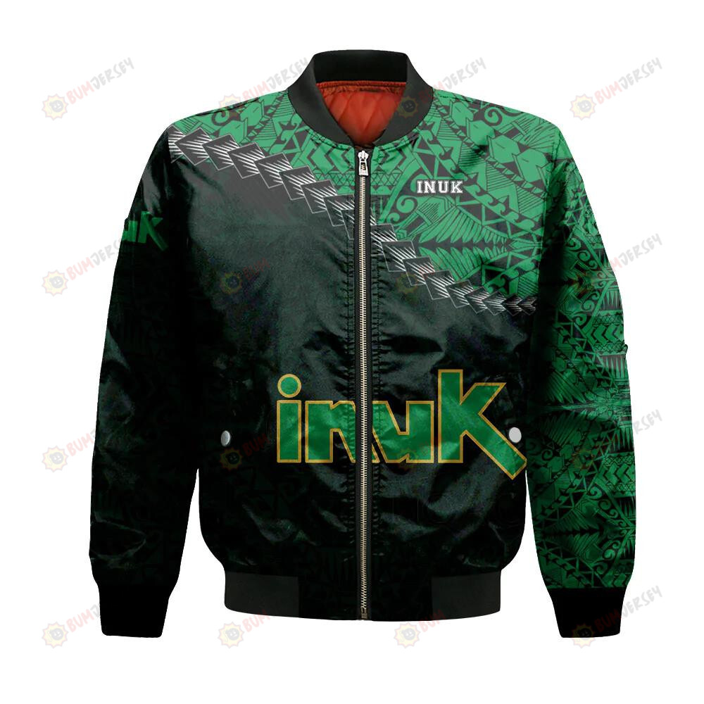 UQAC Inuk Bomber Jacket 3D Printed Grunge Polynesian Tattoo