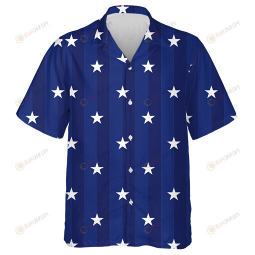 US Concept Dark Blue Background With Stars And Vertical Stripes Hawaiian Shirt