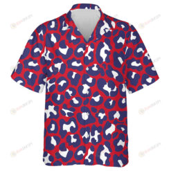 USA Colors Patriotic Leopard Skin Pattern Hawaiian Shirt