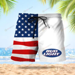 USA Flag Fourth Of July Bud Light Hawaiian Shorts Summer Shorts Men Shorts - Print Shorts