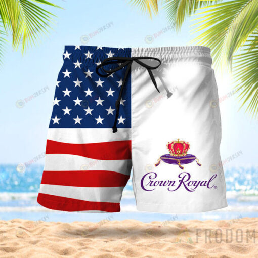 USA Flag Fourth Of July Crown Royal Hawaiian Shorts Summer Shorts Men Shorts - Print Shorts