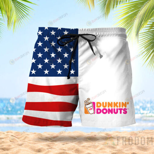 USA Flag Fourth Of July Dunkin??Donuts Hawaiian Shorts Summer Shorts Men Shorts - Print Shorts