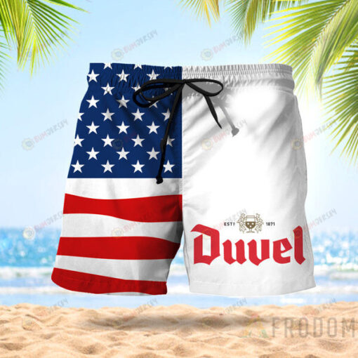 USA Flag Fourth Of July Duvel Hawaiian Shorts Summer Shorts Men Shorts - Print Shorts