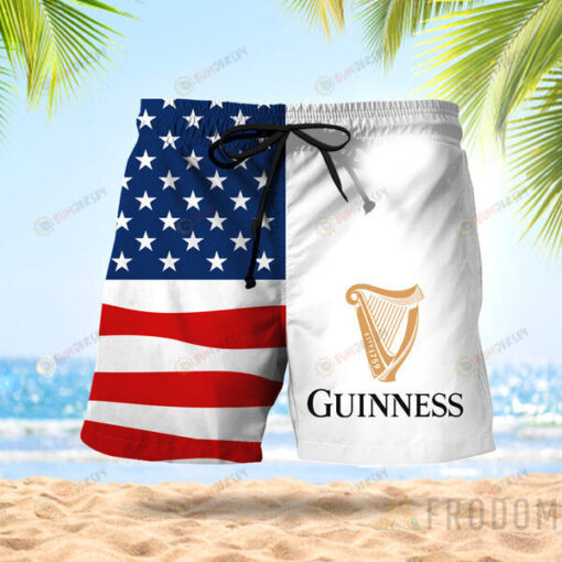 USA Flag Fourth Of July Guinness Hawaiian Shorts Summer Shorts Men Shorts - Print Shorts