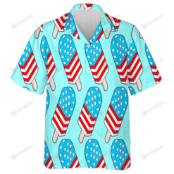 USA Ice Cream Patriotic National Dessert In America Background Hawaiian Shirt