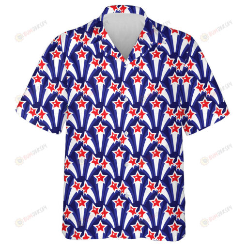 USA National Holiday Repeating Texture With Stars Hawaiian Shirt