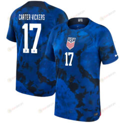 USA National Team 2022-23 Cameron Carter-Vickers 17 Away Men Jersey - Blue