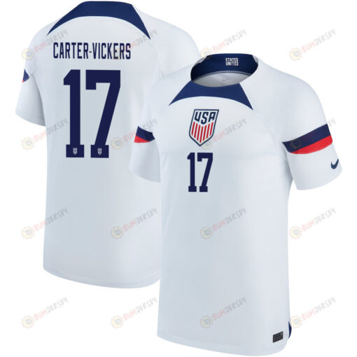 USA National Team 2022-23 Carter-Vickers 17 Home Men Jersey - White