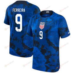 USA National Team 2022-23 Jes?s Ferreira 9 Away Men Jersey - Blue