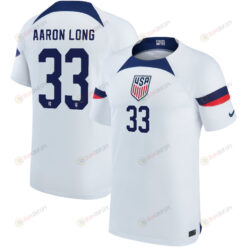 USA National Team 2022-23 Qatar World Cup Aaron Long 33 Home Men Jersey - White